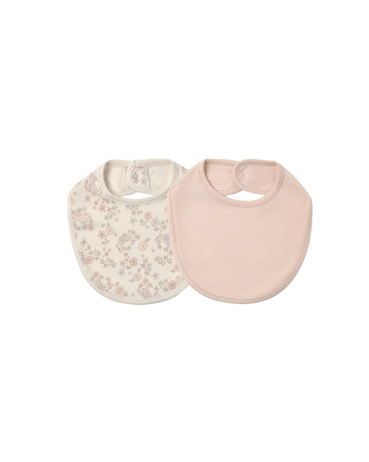QUINCY MAE 2 Pack Jersey Snap Bib - Dusty-Rose