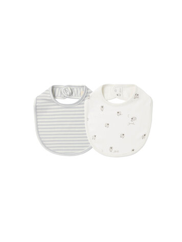 QUINCY MAE 2 Pack Jersey Snap Bib - Ivory