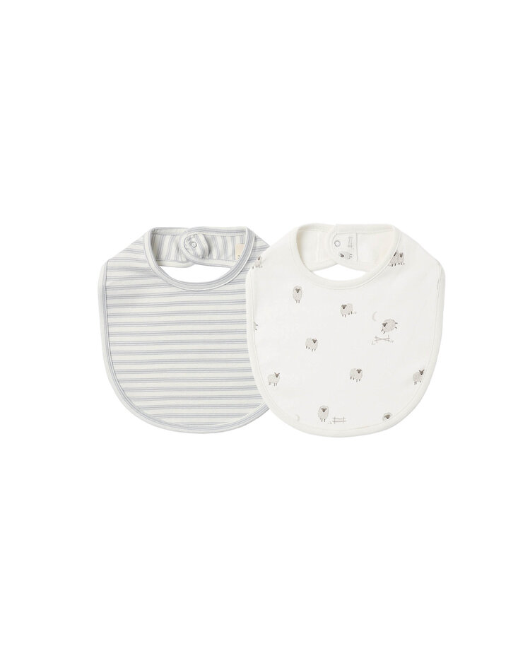 QUINCY MAE 2 Pack Jersey Snap Bib - Ivory
