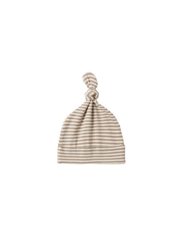 QUINCY MAE Knotted Baby Hat - Almond Stripe