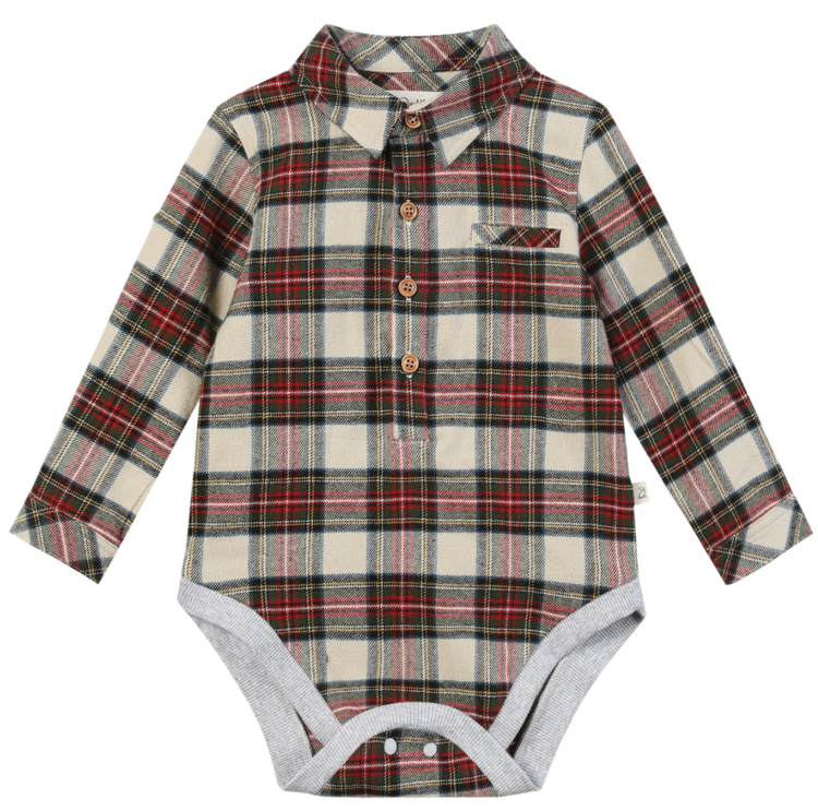 ME + HENRY Jasper Plaid Onesie