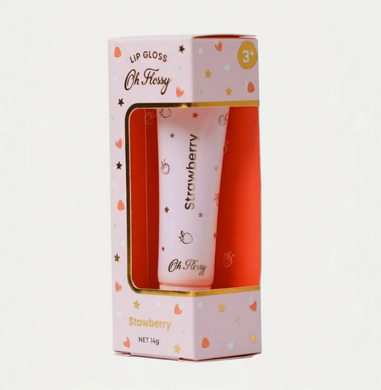 Oh Flossy Strawberry Natural Lip Gloss