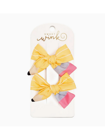 SWEET WINK Pencil Bow Clip Set