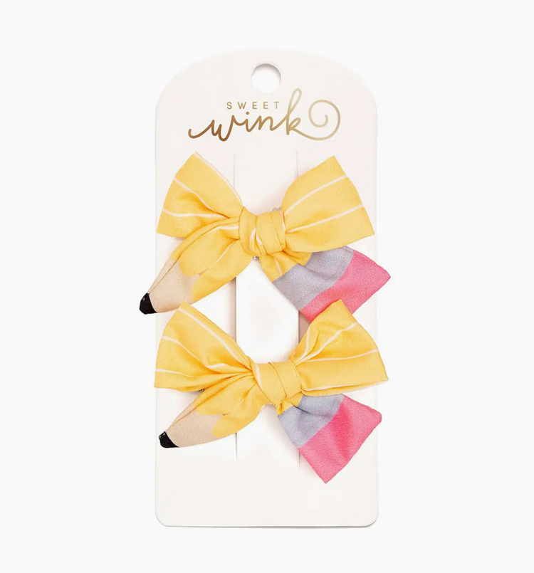SWEET WINK Pencil Bow Clip Set
