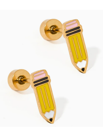 LINNY CO Pencil Screwback Stud Earrings