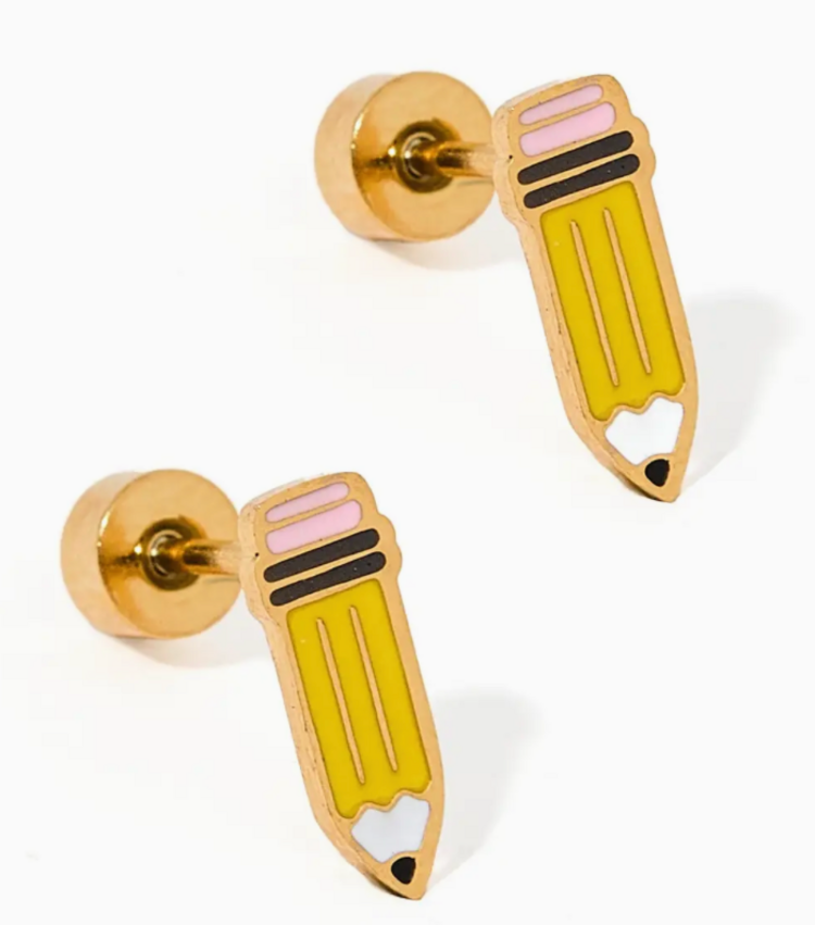 LINNY CO Pencil Screwback Stud Earrings
