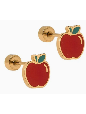 LINNY CO Apple Screwback Stud Earrings