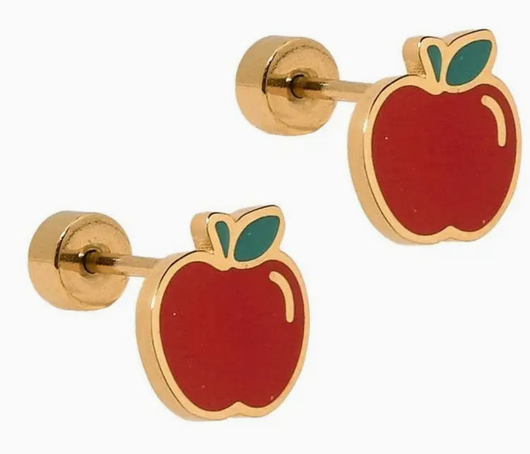 LINNY CO Apple Screwback Stud Earrings