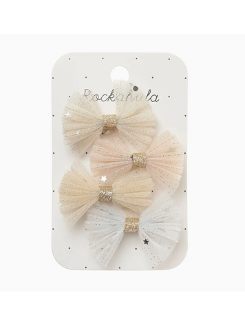 ROCKAHULA KIDS Shimmer Tulle Mini Bow Clips