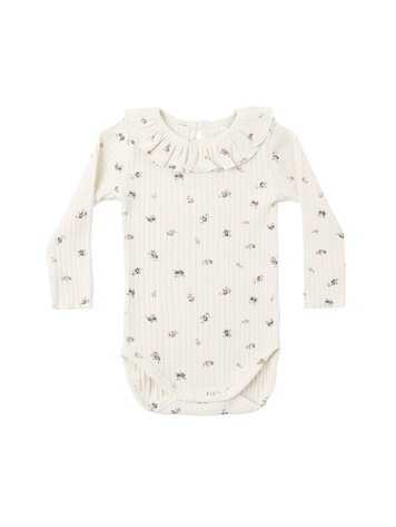 RYLEE AND CRU Ruffle Collar Ditsy Bodysuit