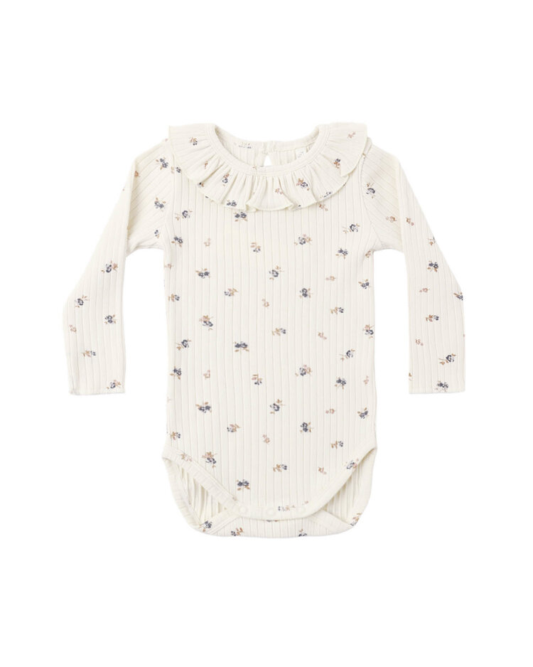 RYLEE AND CRU Ruffle Collar Ditsy Bodysuit
