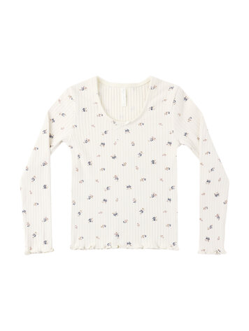 RYLEE AND CRU Ditsy Ribbed Long Sleeve