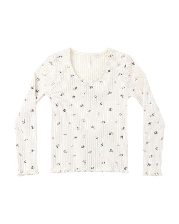 RYLEE AND CRU Ditsy Ribbed Long Sleeve