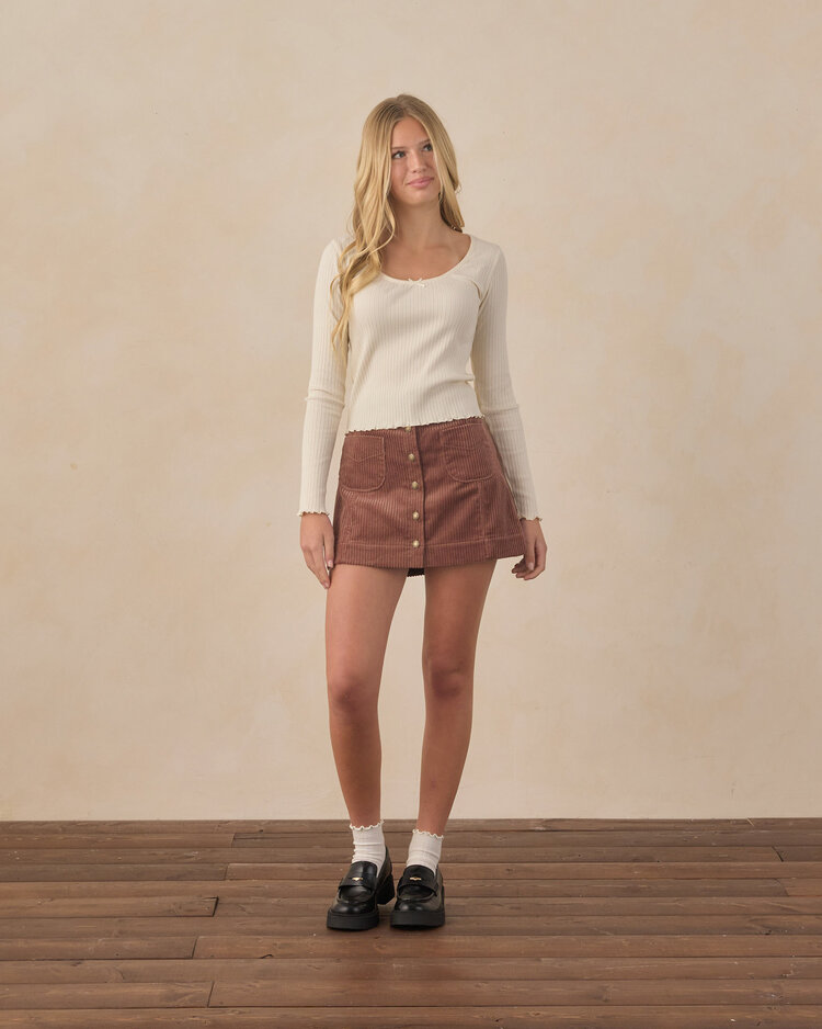 RYLEE AND CRU Teen Ribbed Long Sleeve Tee