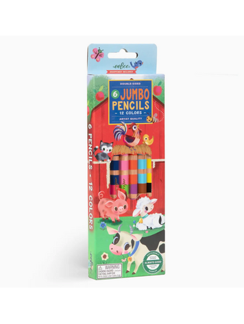 EEBOO Little Farm 6 Jumbo Double Pencils
