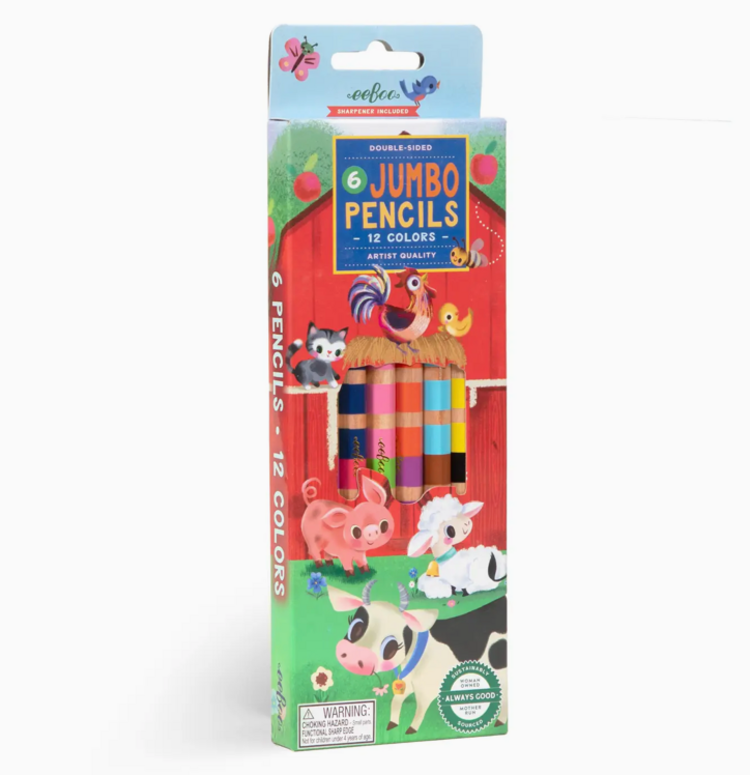 EEBOO Little Farm 6 Jumbo Double Pencils