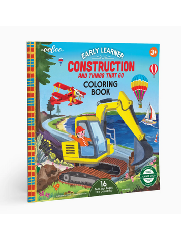 EEBOO Vehicles & Construction Square Coloring Book