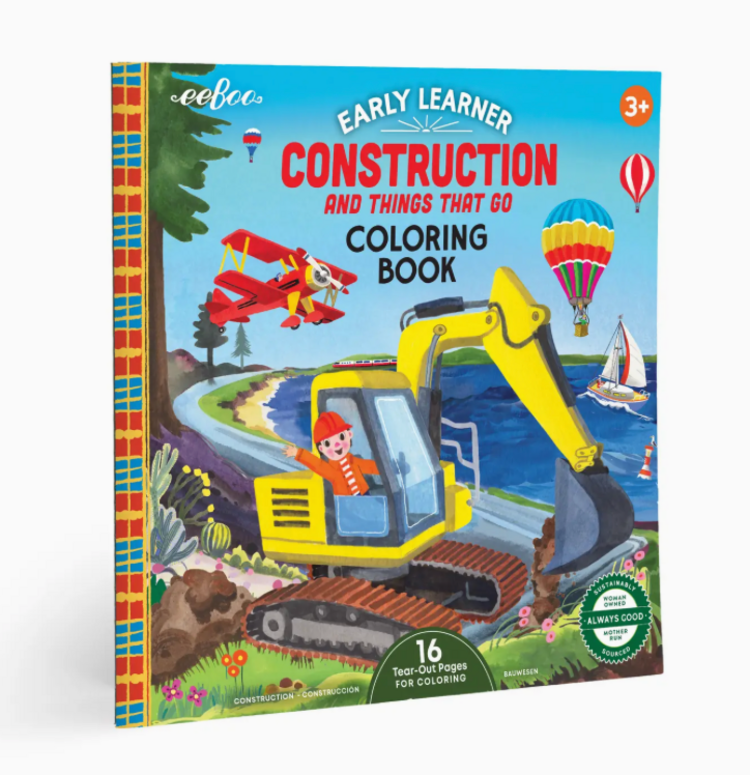 EEBOO Vehicles & Construction Square Coloring Book