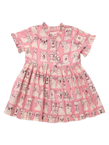 PINK CHICKEN Autumn Sketched Dogs Dress