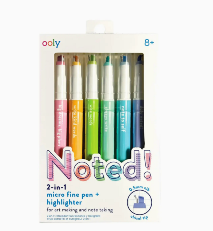 OOLY Noted!: 2-in-1 Pen + Highlighter
