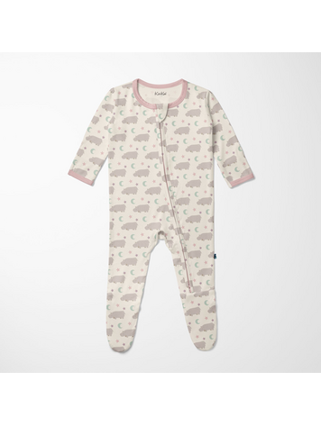 KICKEE PANTS Hippo Footie With 2 Way Zipper