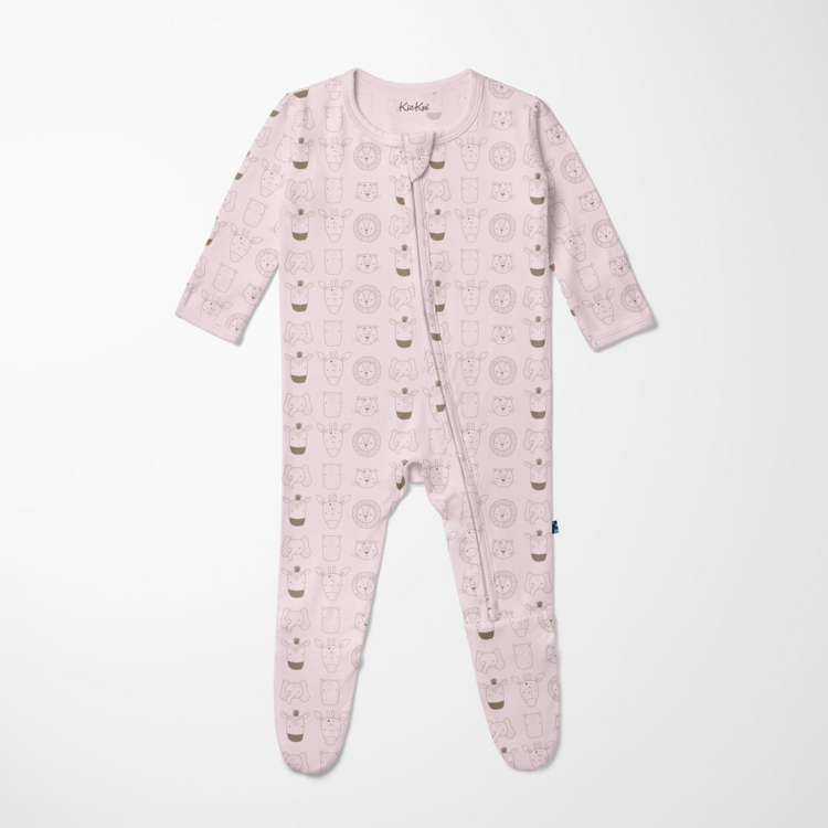 KICKEE PANTS Animals Footie With 2 Way Zipper