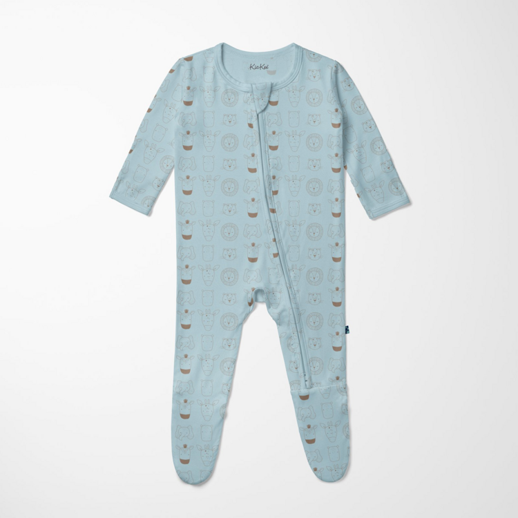 KICKEE PANTS Animals Footie With 2 Way Zipper