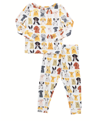 PINK CHICKEN Watercolor Dogs Bamboo PJ Set