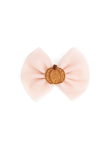 SWEET WINK Pumpkin Tulle Bow Clip