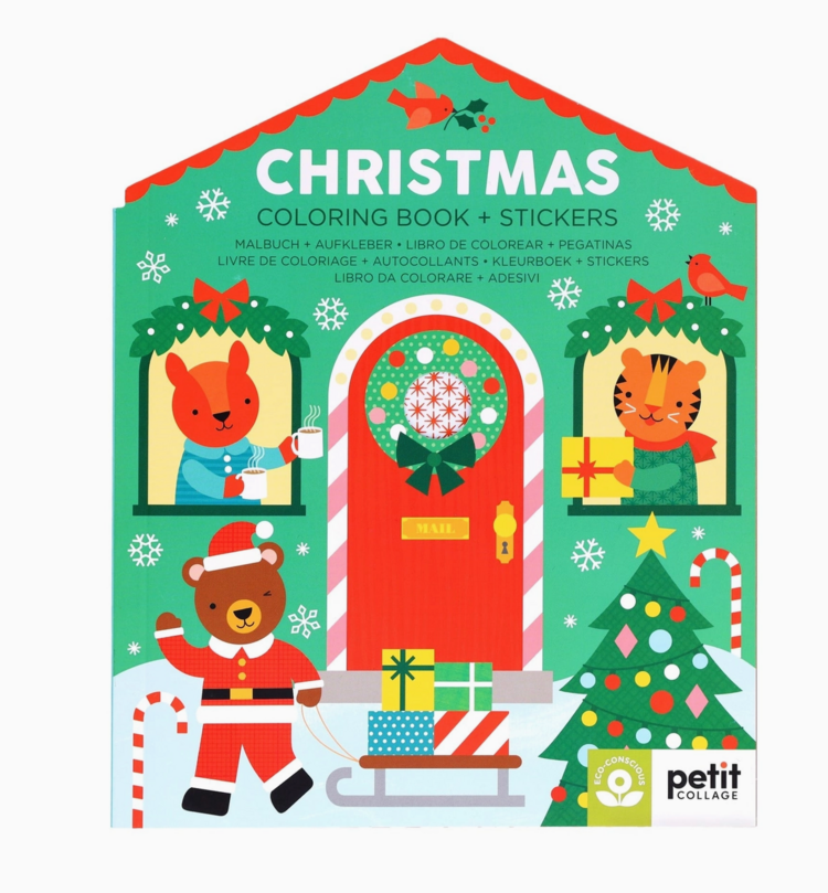 Christmas Coloring Book + Stickers