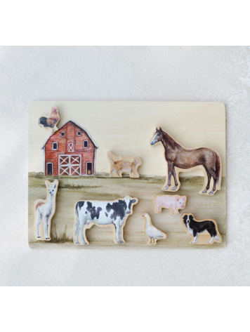 PAIGE TATE & CO Farm Animals Wooden Puzzle
