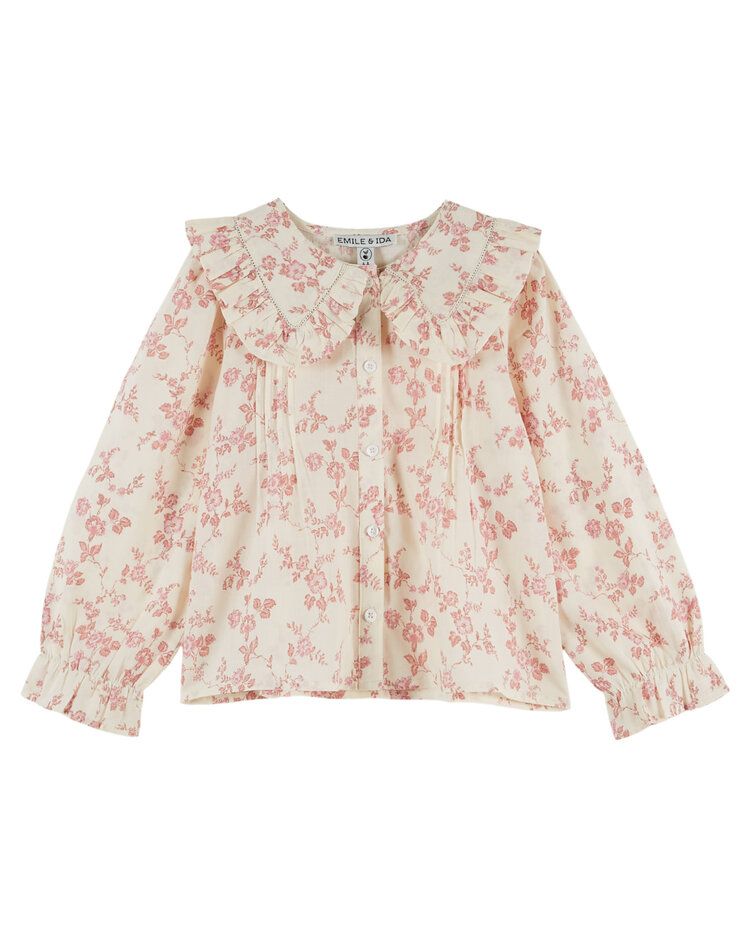 EMILE ET IDA Flounce Collar Printed Blouse