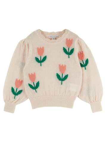 EMILE ET IDA Intarsia Tulips Pullover