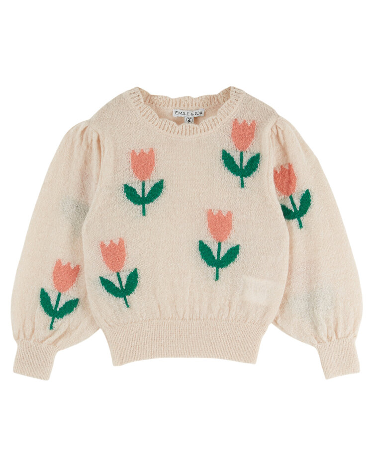 EMILE ET IDA Intarsia Tulips Pullover