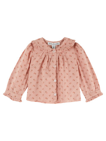 EMILE ET IDA Printed Collar Baby Blouse
