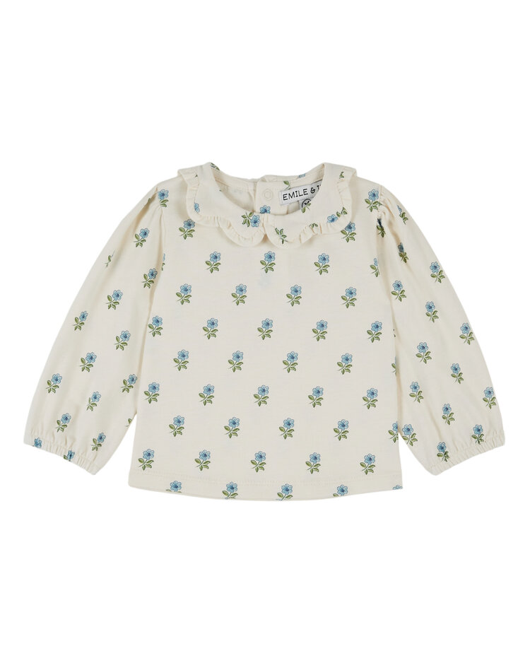 EMILE ET IDA Flower Collar Jersey Blouse