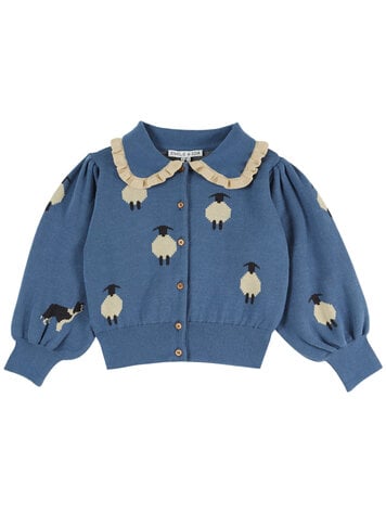 EMILE ET IDA Jacquard Flounce Collar Cardigan