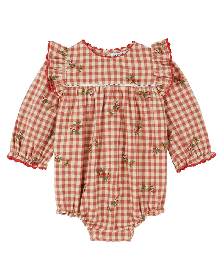 EMILE ET IDA Embroidered Flounce Romper