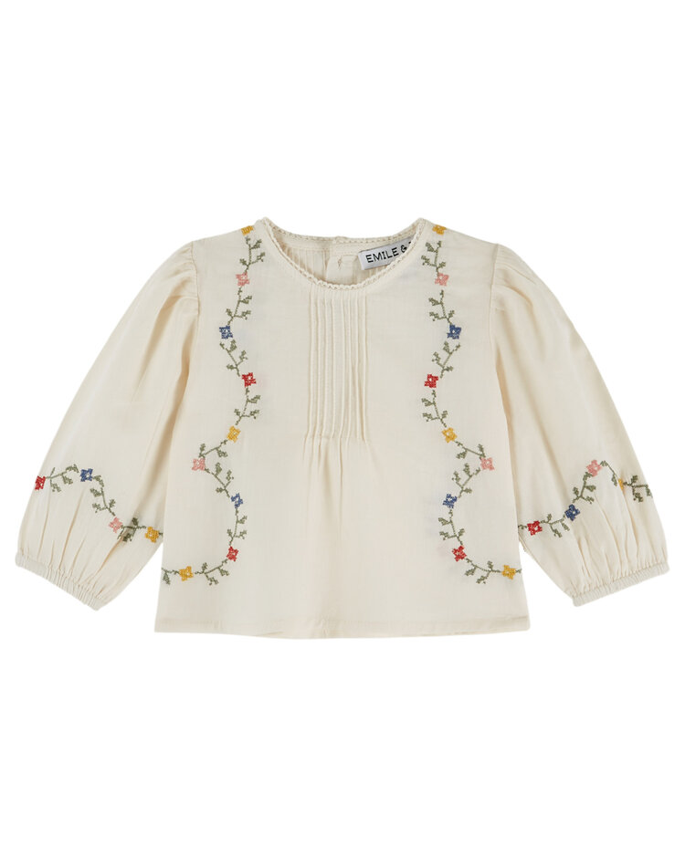 EMILE ET IDA Cross Stitch Baby Blouse