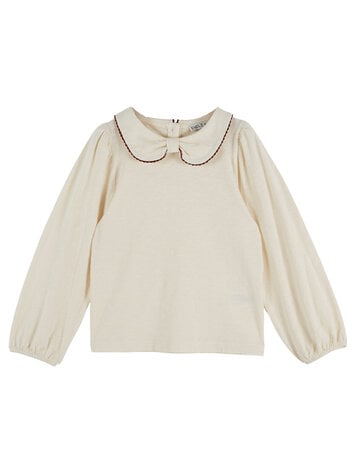 EMILE ET IDA Picot Edged Slub Jersey Blouse