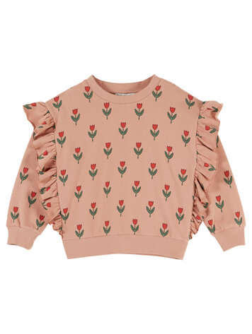 EMILE ET IDA Printed Flounce Sweatshirt
