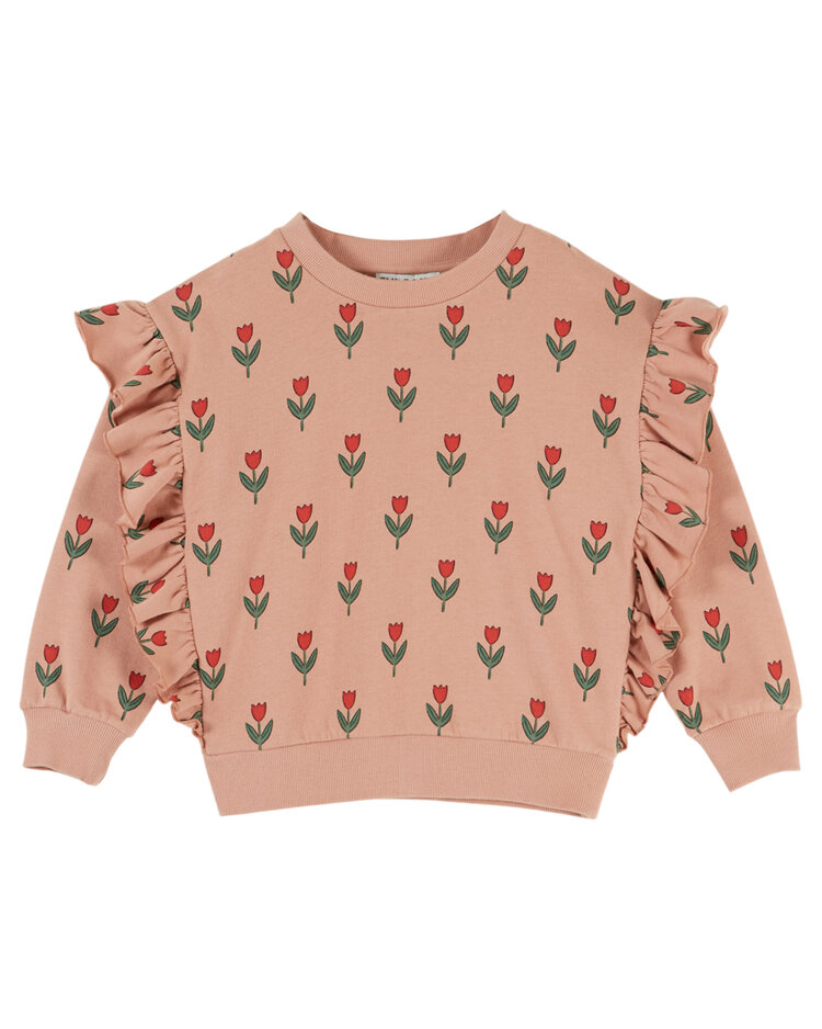 EMILE ET IDA Printed Flounce Sweatshirt