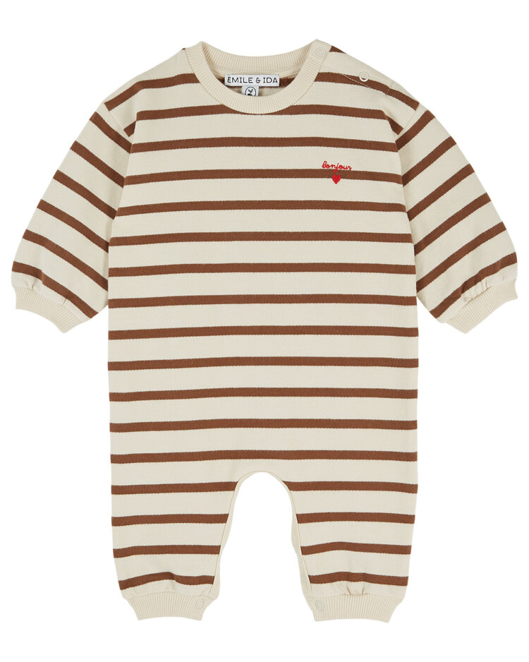 EMILE ET IDA Duffle Sailor Striped Jumpsuit