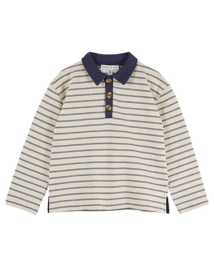 EMILE ET IDA Duffle Striped Polo Sweatshirt