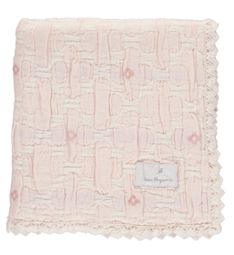 BEBE ORGANIC Flower Motif Blanket