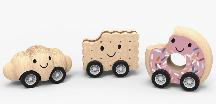SPEEDY MONKEY Pull Back Bakery Cars