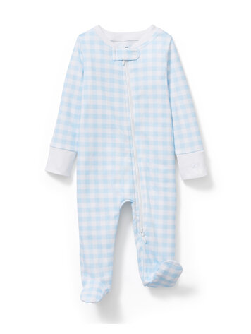 PETITE PLUME Gingham Footie Romper