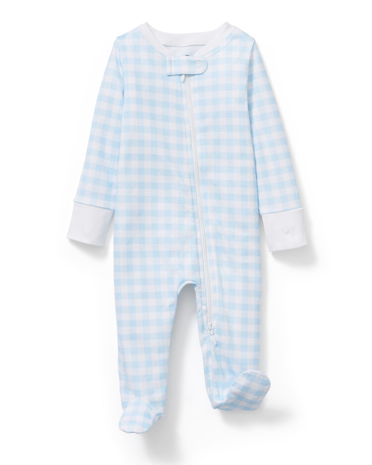 PETITE PLUME Gingham Footie Romper