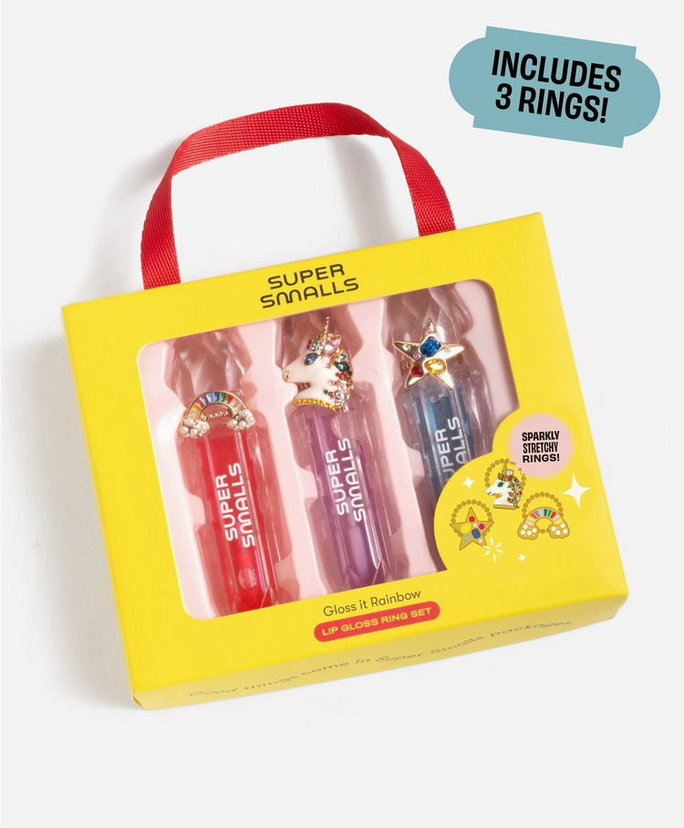 SUPER SMALLS Gloss It Rainbow Lip Gloss Ring Set