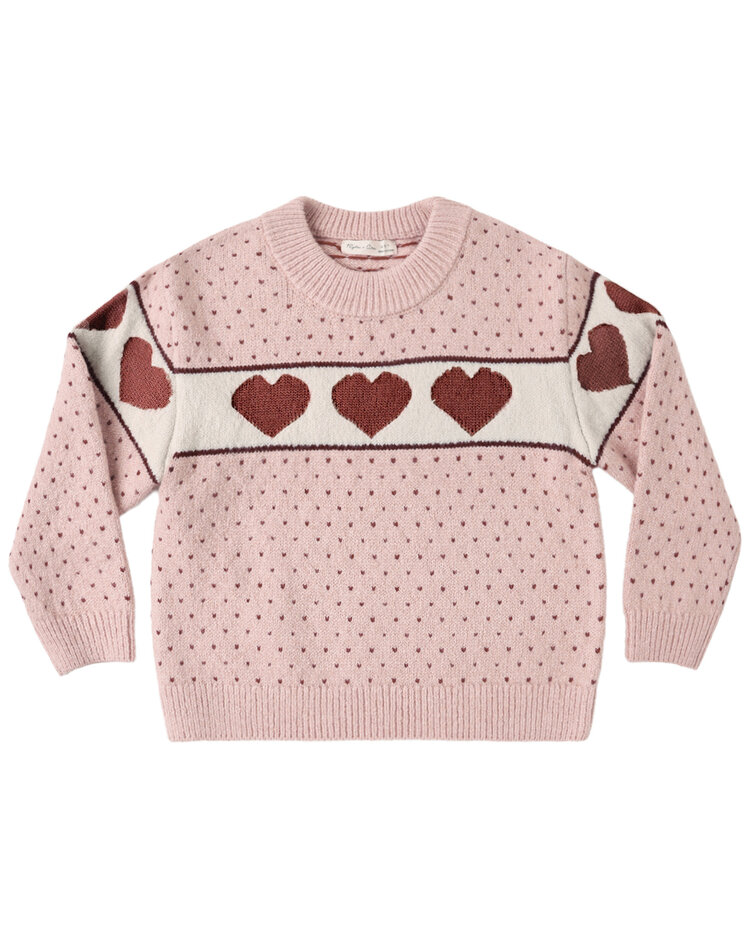RYLEE AND CRU Reagan Hearts Baby Sweater